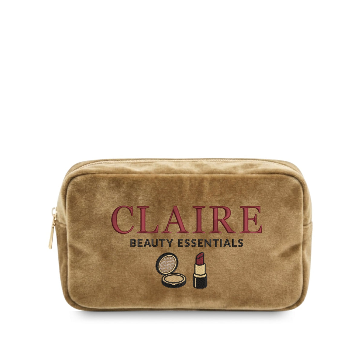 Personalised “Beauty Essentials” Velvet Pouch - The Happy Tribe