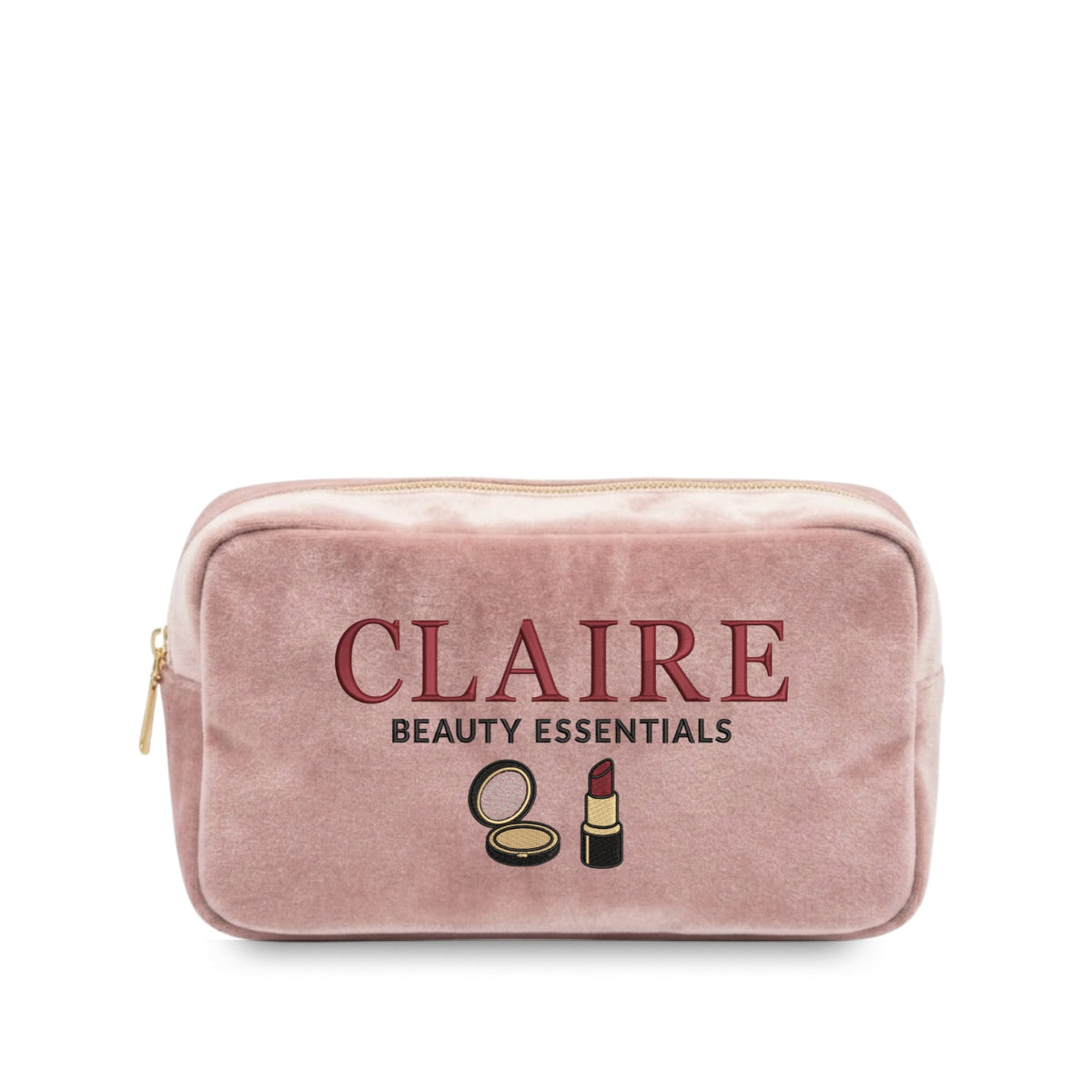 Personalised “Beauty Essentials” Velvet Pouch - The Happy Tribe