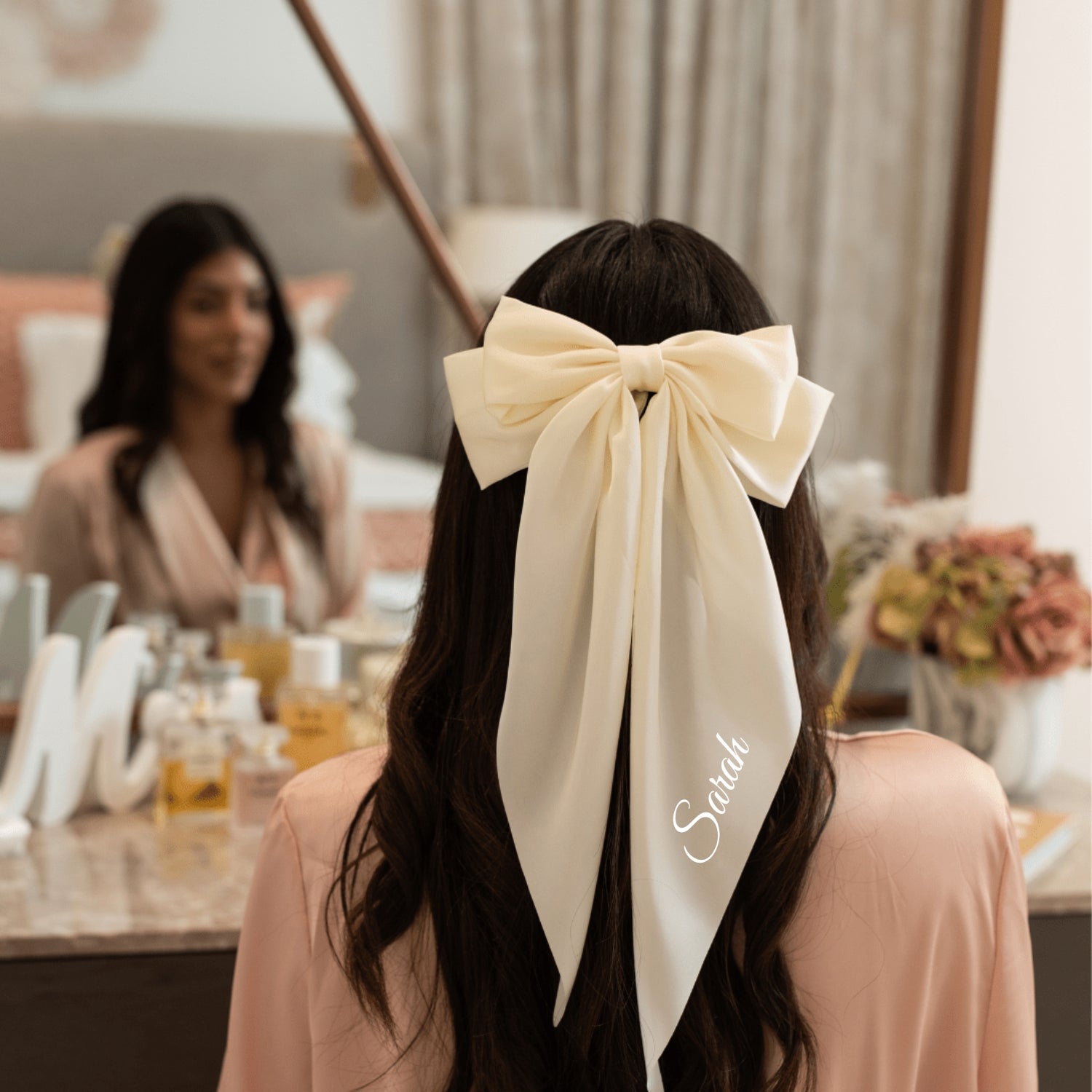 Personalised Bride Bow, Cream - The Happy Tribe