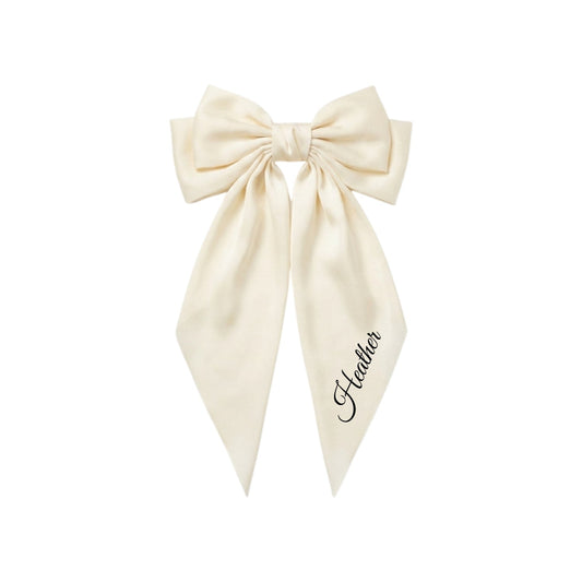 Personalised Bride Bow, Cream - The Happy Tribe