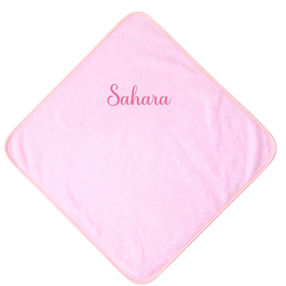 Personalised Bunny Hooded Towel, Pink - The Happy Tribe