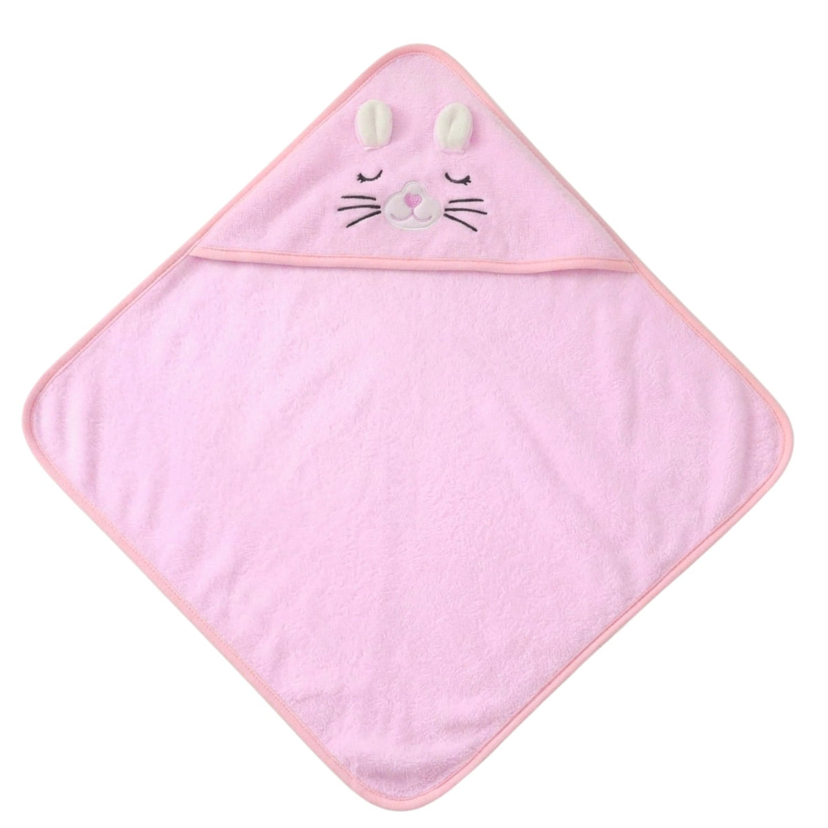 Personalised Bunny Hooded Towel, Pink - The Happy Tribe