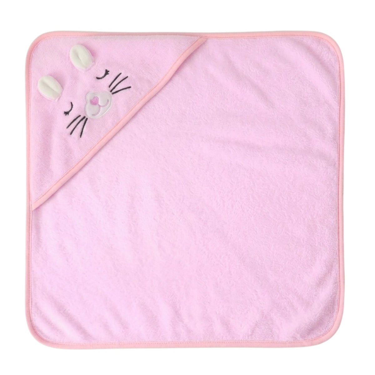 Personalised Bunny Hooded Towel, Pink - The Happy Tribe