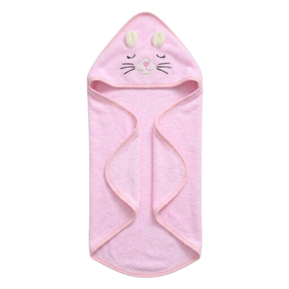 Personalised Bunny Hooded Towel, Pink - The Happy Tribe