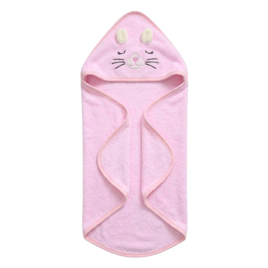 Personalised Bunny Hooded Towel, Pink - The Happy Tribe