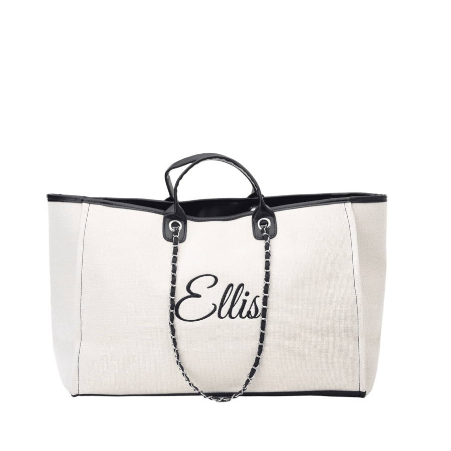 Personalised Large Canvas Chain Tote Bag