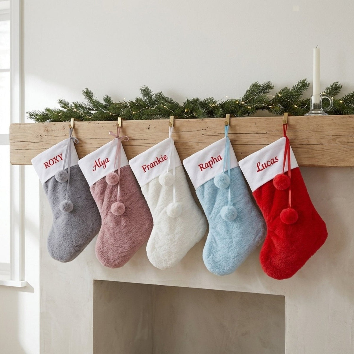 Personalised Christmas Faux Fur Stocking - The Happy Tribe