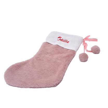 Personalised Christmas Fur Stocking- 4 Colours available - The Happy Tribe