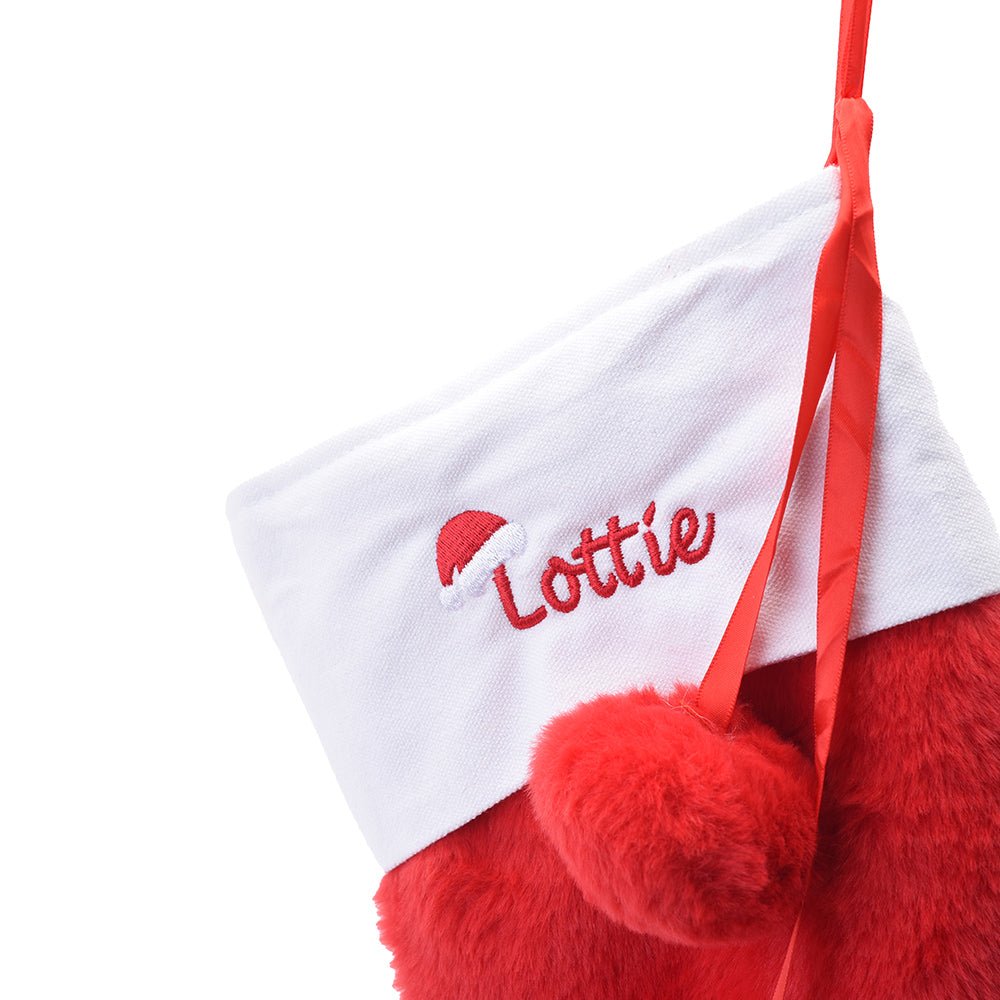 Personalised Christmas Fur Stocking- 4 Colours available - The Happy Tribe