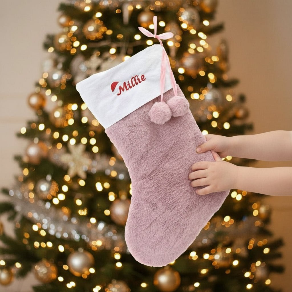 Personalised Christmas Fur Stocking- 4 Colours available - The Happy Tribe
