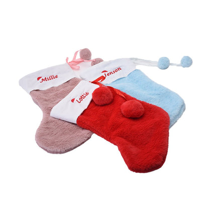 Personalised Christmas Fur Stocking- 4 Colours available - The Happy Tribe