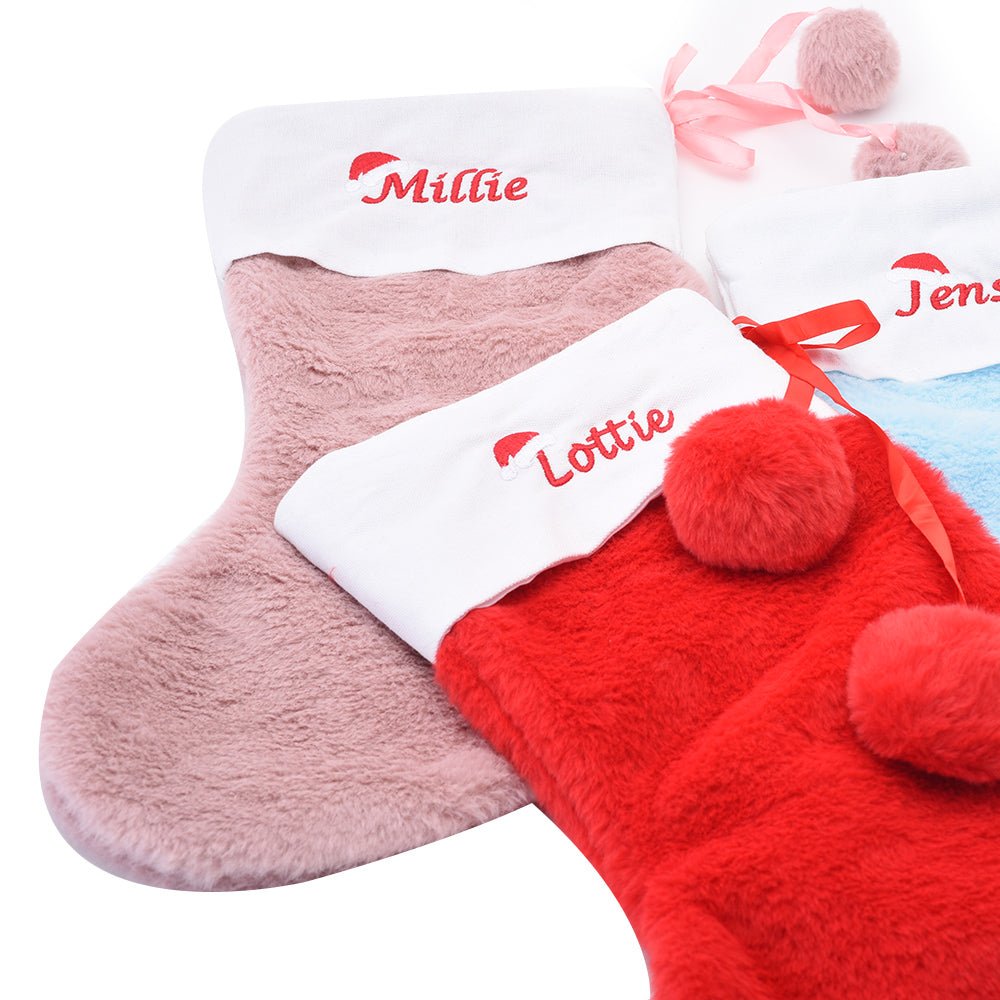 Personalised Christmas Fur Stocking- 4 Colours available - The Happy Tribe