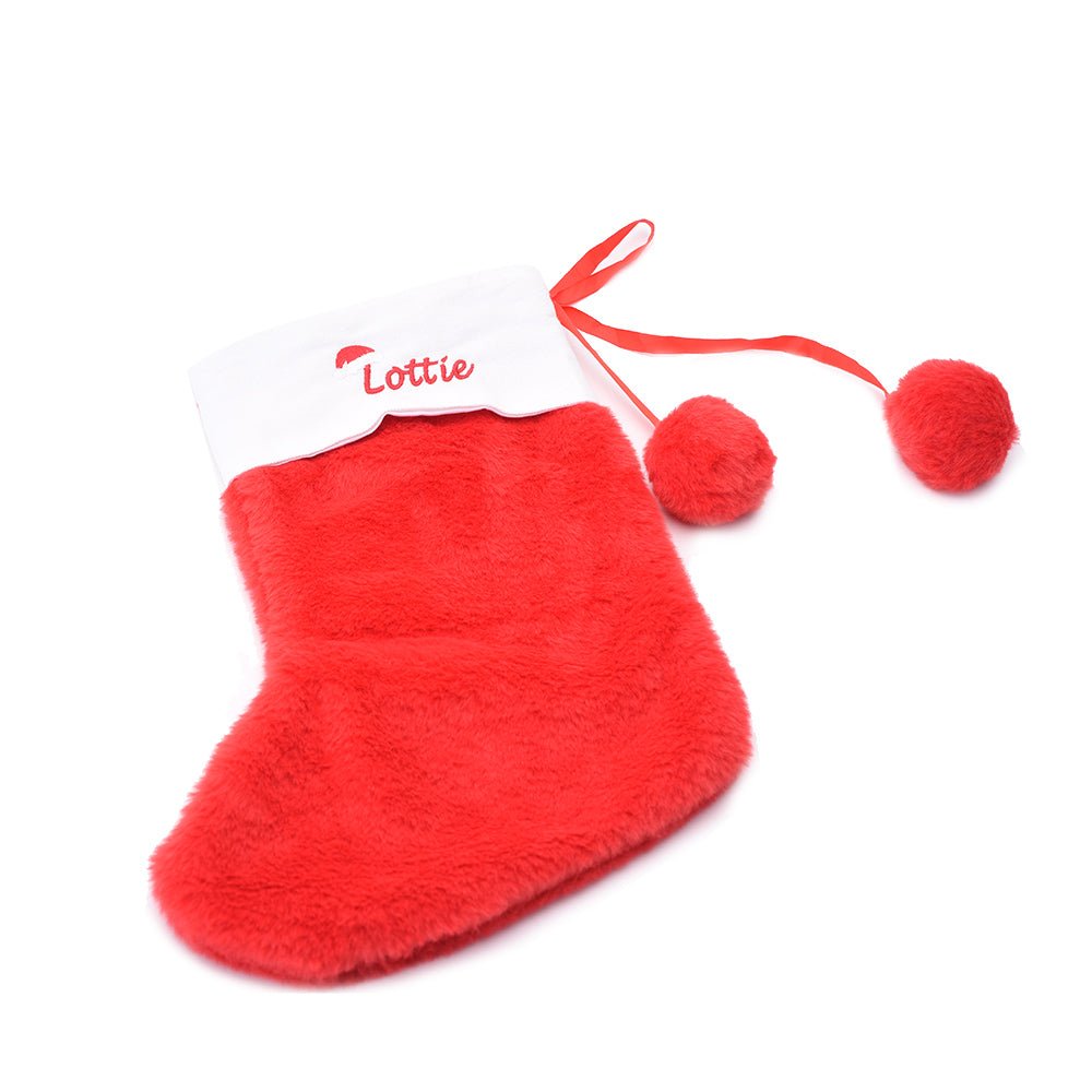 Personalised Christmas Fur Stocking- 4 Colours available - The Happy Tribe