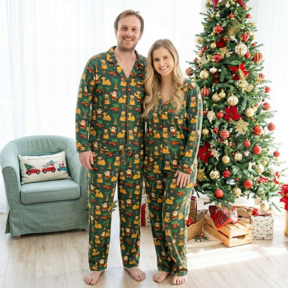 Personalised Christmas in the Desert Adult Pyjamas Set - The Happy Tribe