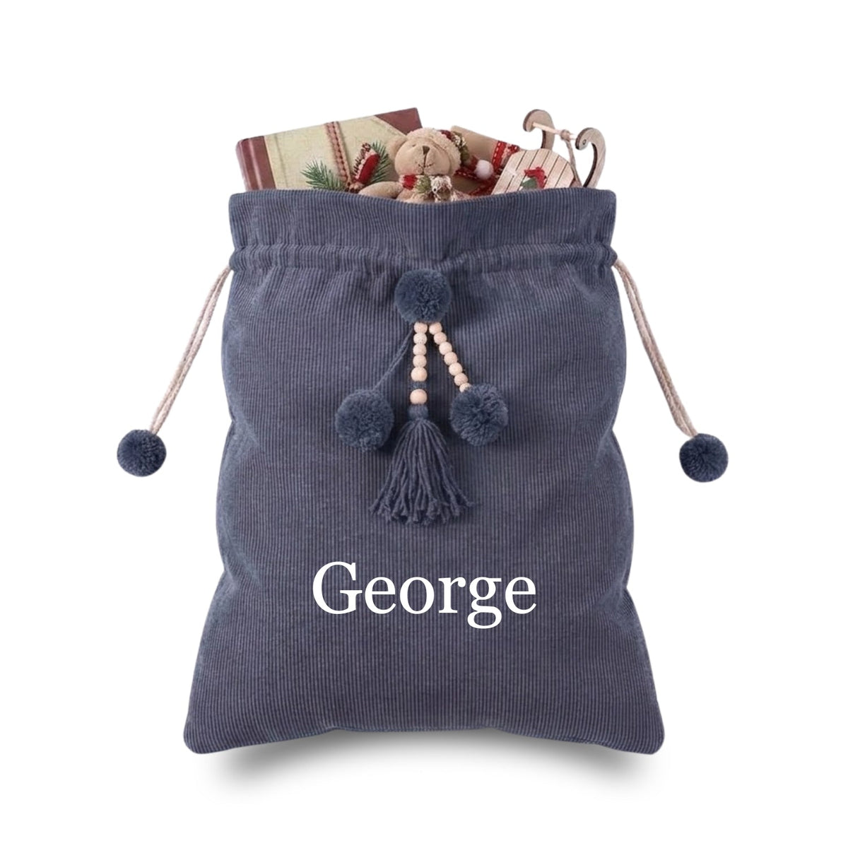 Personalised Corduroy Christmas Sack - The Happy Tribe