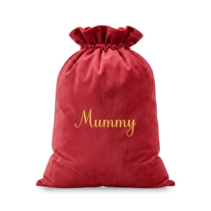 Personalised Embroidered Velvet Christmas Sack - The Happy Tribe