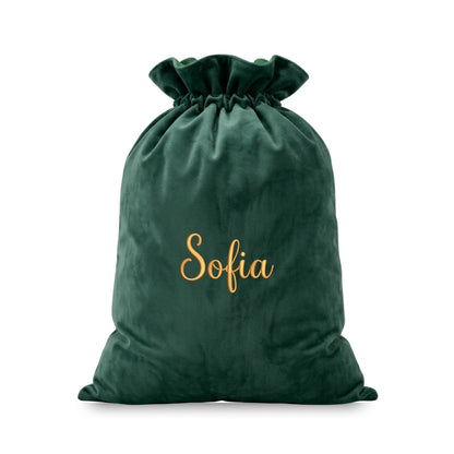 Personalised Embroidered Velvet Christmas Sack - The Happy Tribe