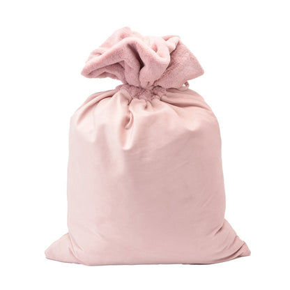 Personalised Embroidered Velvet Christmas Sack with Pompoms - The Happy Tribe