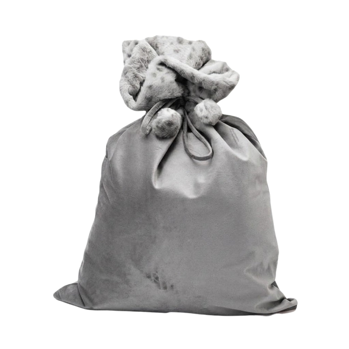 Personalised Embroidered Velvet Christmas Sack with Pompoms - The Happy Tribe