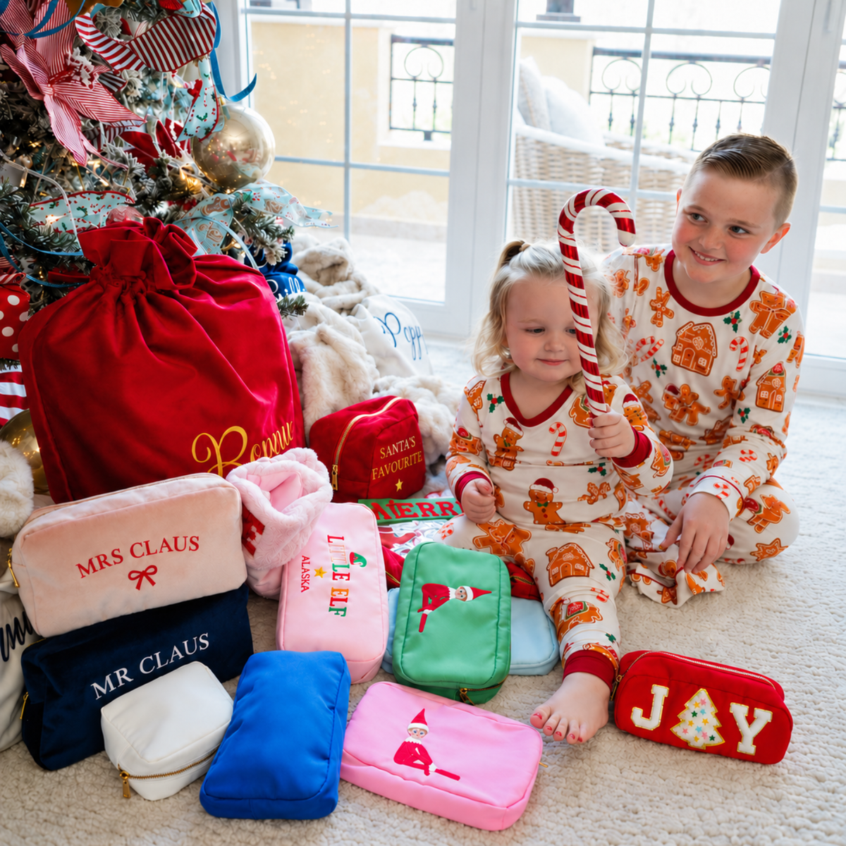 Personalised Gingerbread Camels Kids Christmas Pyjama Set - The Happy Tribe