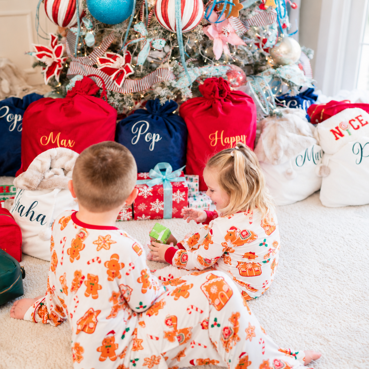 Personalised Gingerbread Camels Kids Christmas Pyjama Set - The Happy Tribe