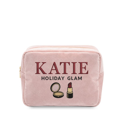 Personalised “Holiday Glam” Velvet Pouch - The Happy Tribe