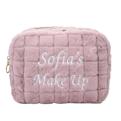 Personalised Medium Faux Fur Pouch - The Happy Tribe