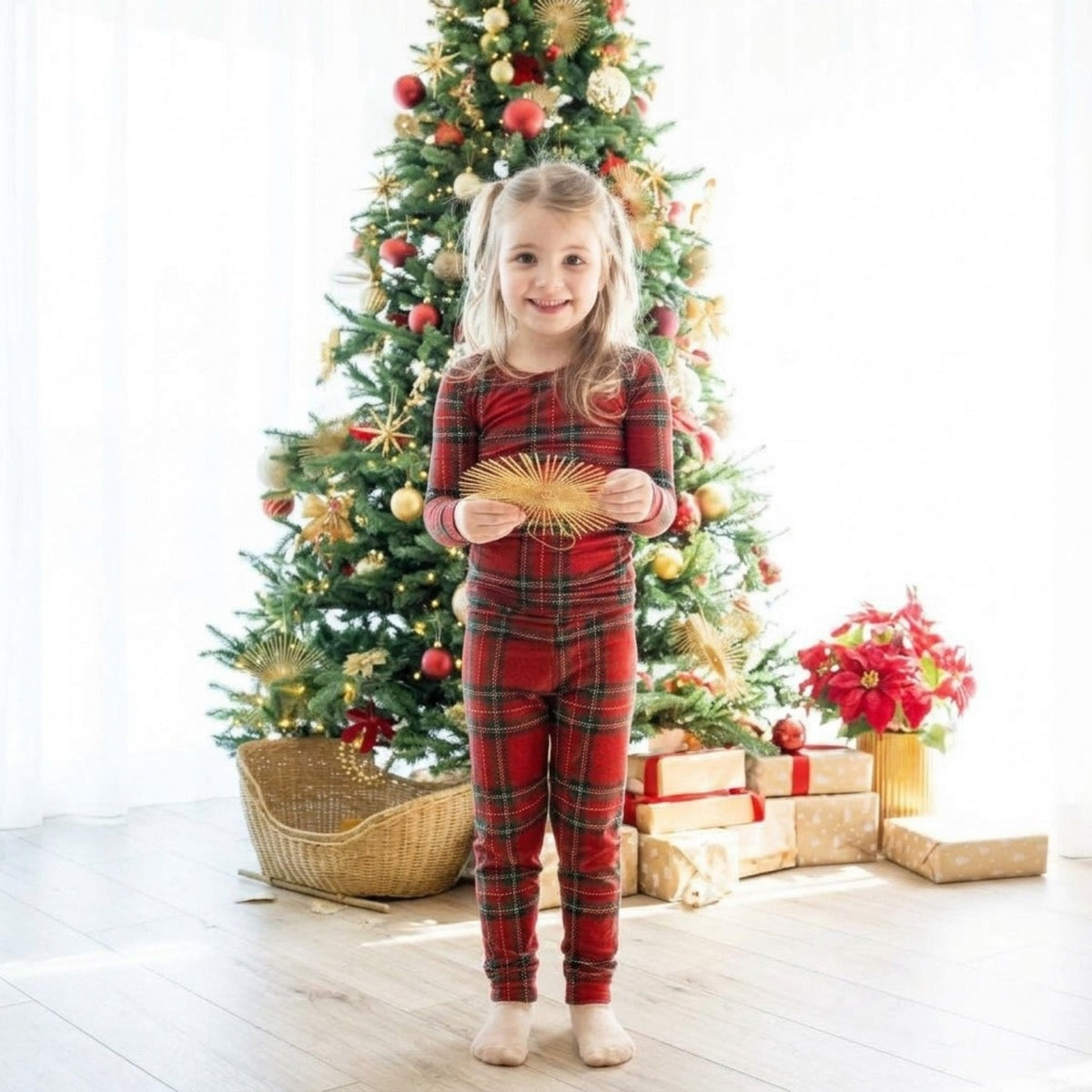 Personalised Merry & Plaid Kids Pyjama Set - The Happy Tribe