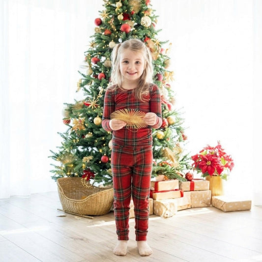 Personalised Merry & Plaid Kids Pyjama Set - The Happy Tribe