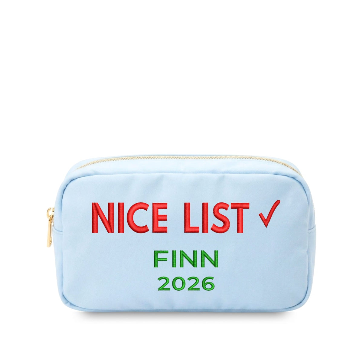 Personalised “Nice List” Christmas Pouch - The Happy Tribe