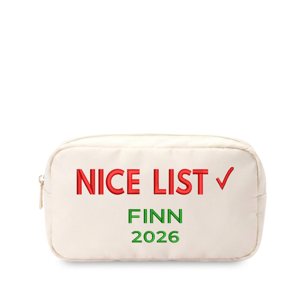 Personalised “Nice List” Christmas Pouch - The Happy Tribe