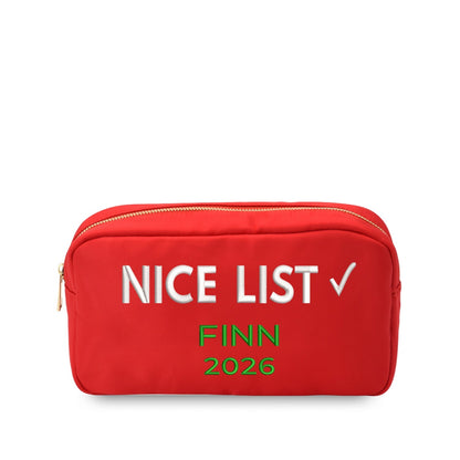 Personalised “Nice List” Christmas Pouch - The Happy Tribe