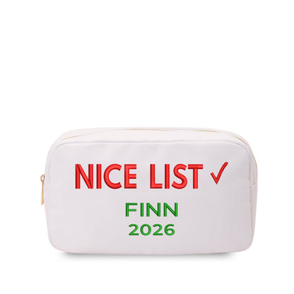 Personalised “Nice List” Christmas Pouch - The Happy Tribe