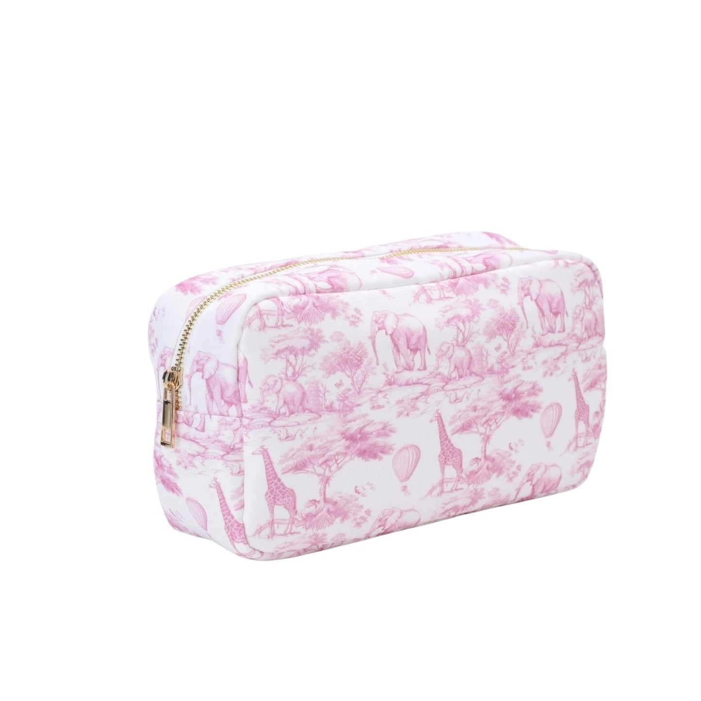 Personalised Pink Toile 2-Pc Pouch Set - The Happy Tribe