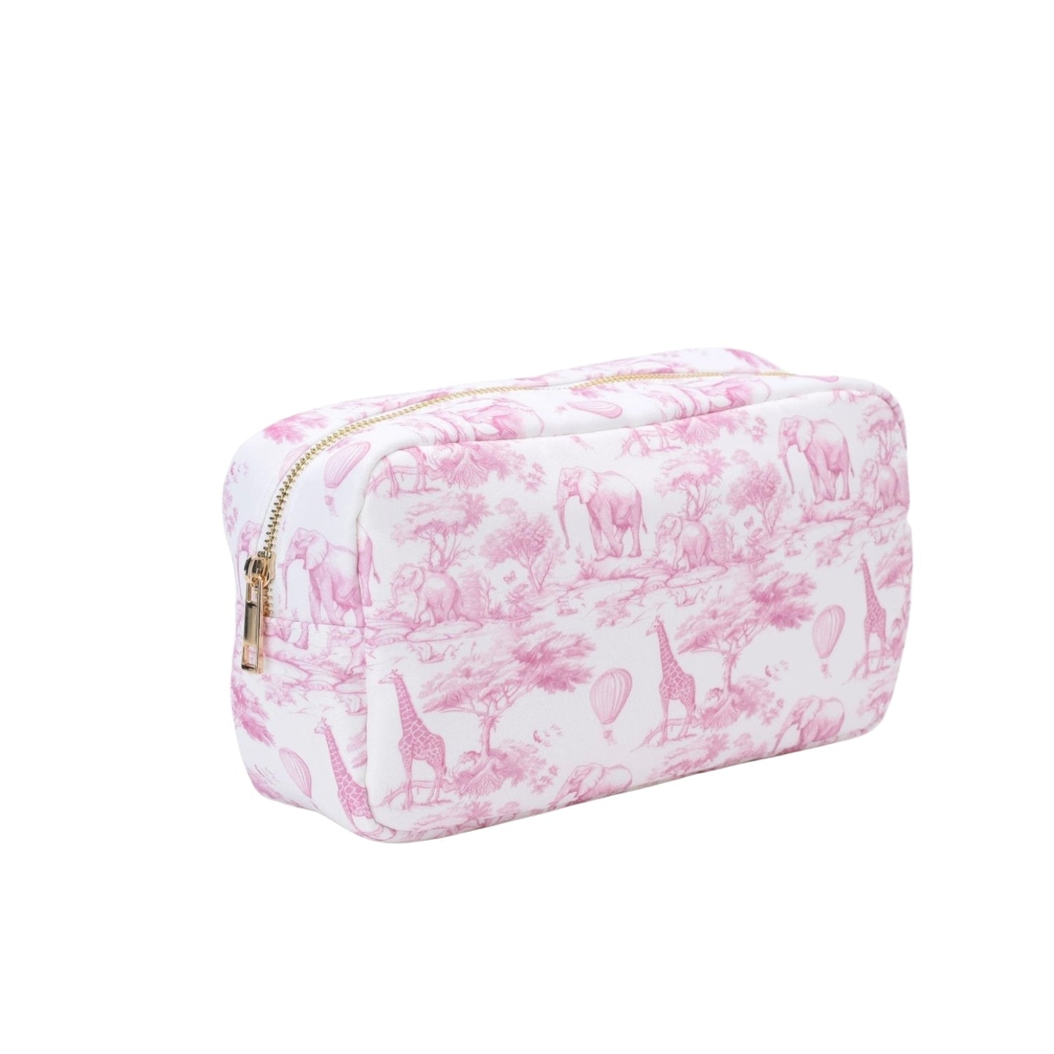 Personalised Pink Toile 2-Pc Pouch Set - The Happy Tribe
