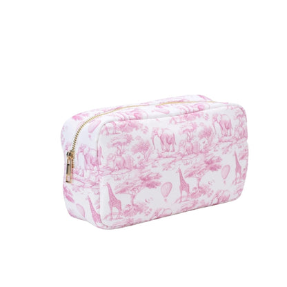 Personalised Pink Toile 2-Pc Pouch Set - The Happy Tribe