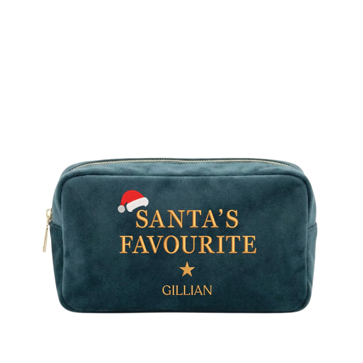 Personalised “Santa’s Favourite” Velvet Christmas Pouch - The Happy Tribe
