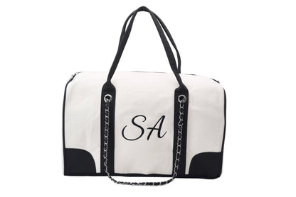 Personalised 'Take Me Away' Canvas Chain Bag - Luxury Weekend Duffle - The Happy Tribe