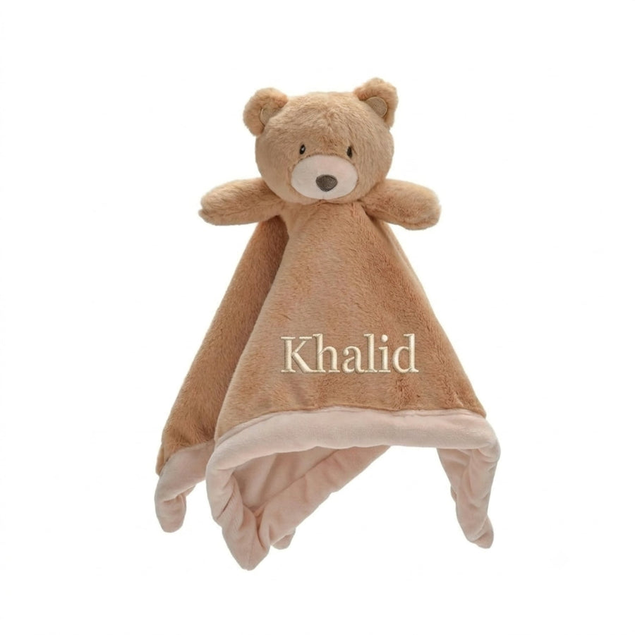 Personalised Teddy Bear Comforter, Brown