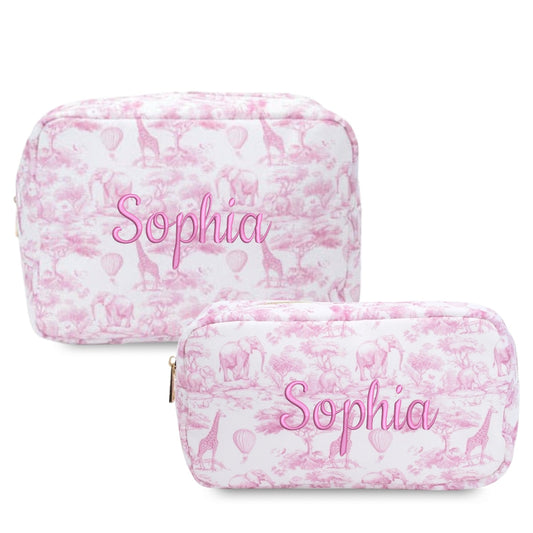 Personalised Toile 2-Pc Pouch Set - The Happy Tribe
