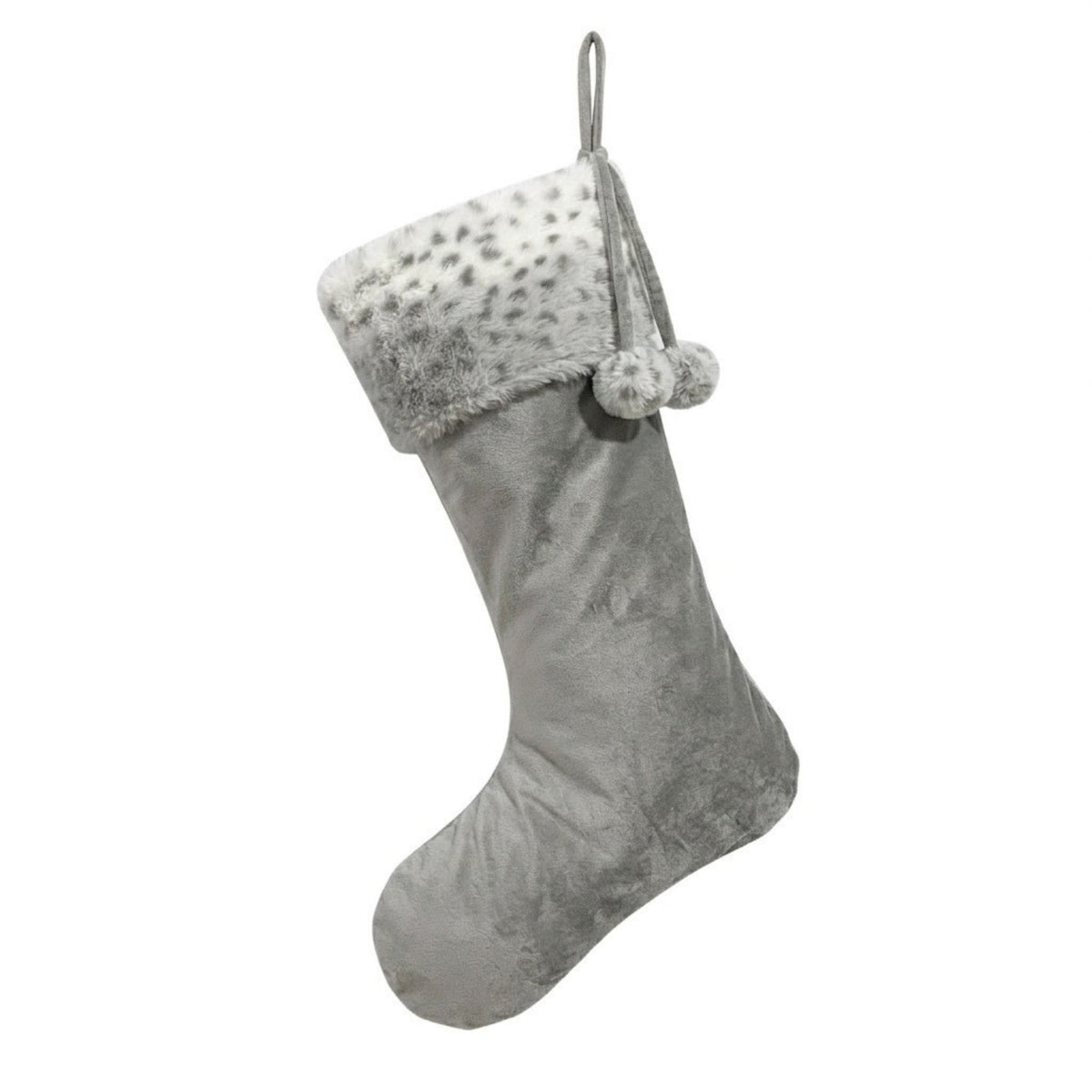 Personalised Velvet Christmas Stocking with Pom-Poms - The Happy Tribe