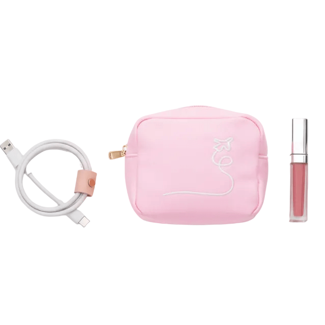 "Plane" Extra Small Pouch, Baby Pink - The Happy Tribe