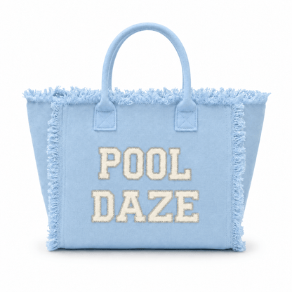 "Pool Daze" St Barths Tote Bag, Yellow - The Happy Tribe