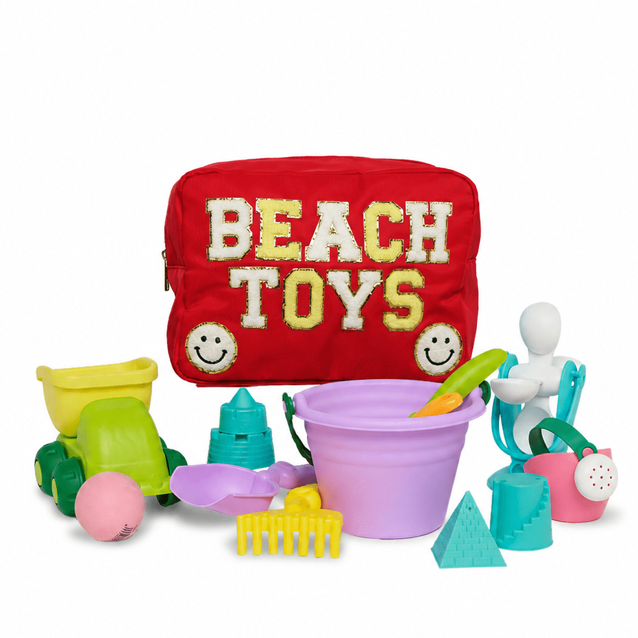 "Pool Toys" Large Pouch, Red - The Happy Tribe