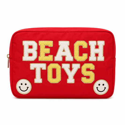 "Pool Toys" Large Pouch, Red - The Happy Tribe