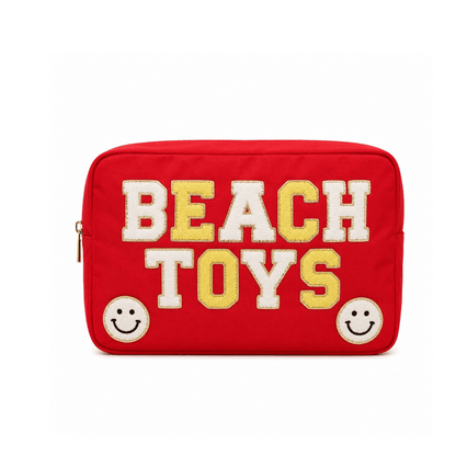 "Pool Toys" Large Pouch, Red - The Happy Tribe