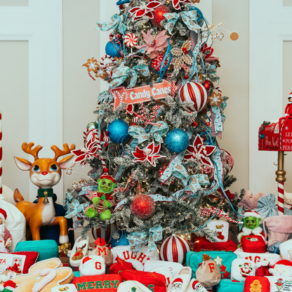 Red Extra Small Pouch - Christmas Tree - The Happy Tribe