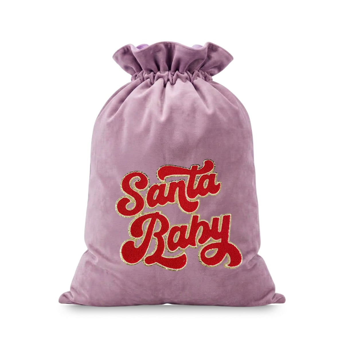 Red “Santa Baby” Velvet Christmas Sack - The Happy Tribe