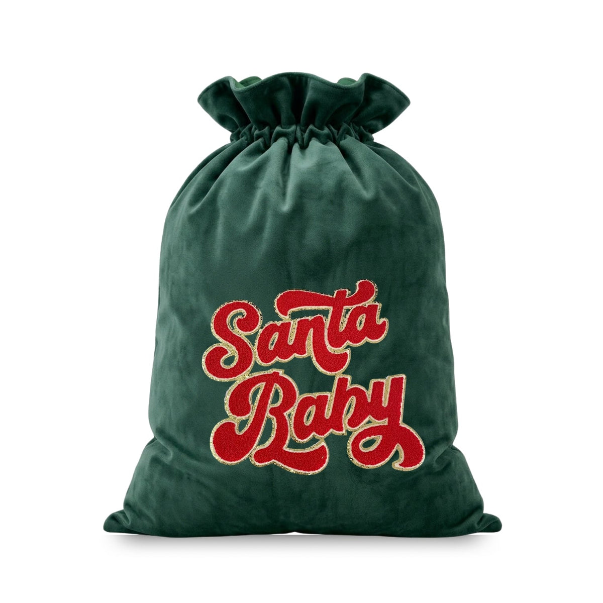 Red “Santa Baby” Velvet Christmas Sack - The Happy Tribe