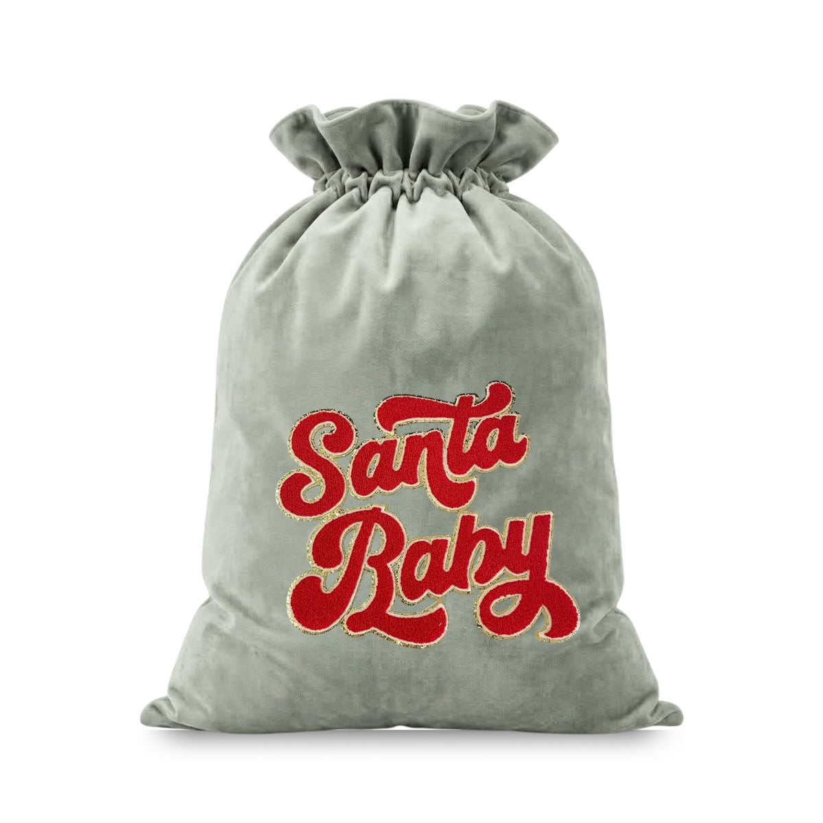 Red “Santa Baby” Velvet Christmas Sack - The Happy Tribe